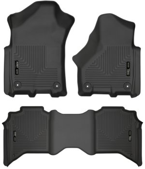 Ram 2500 Floor Liners - Front + 2nd Seat - Husky Liners - Weatherbeater - Black - `19-`21